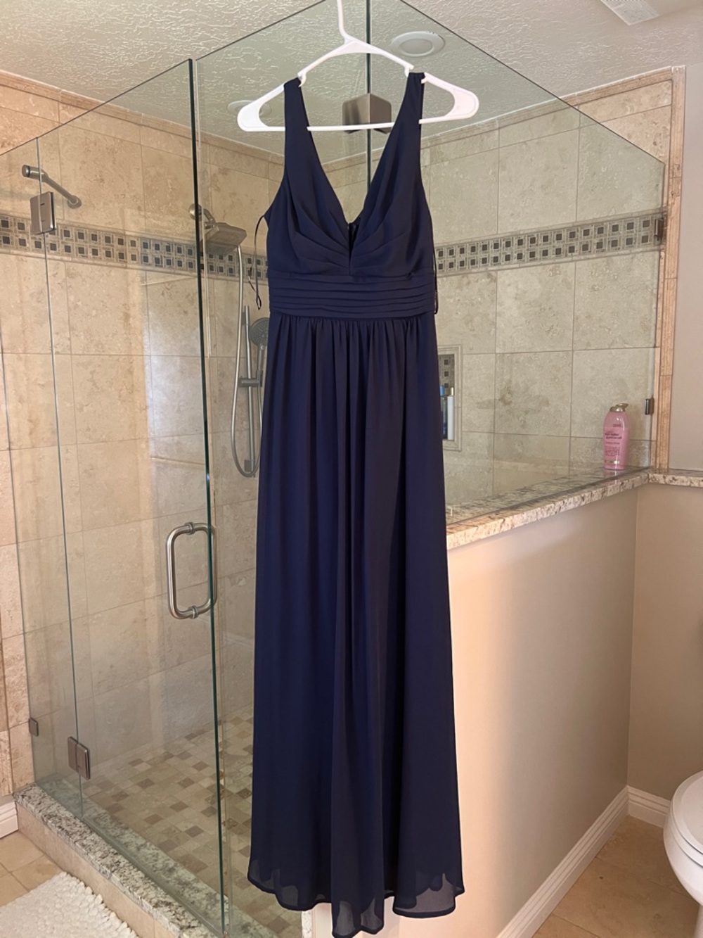 Lulus Navy V-Neck Sleeveless Dress